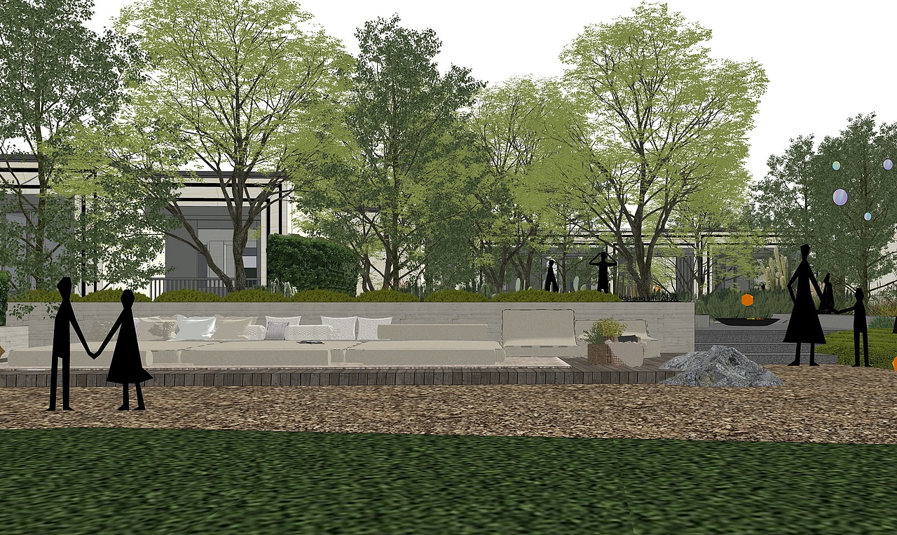 野奢风样板花园示范区景观SU模型下载（图ZMzc2MzUzMjUy） - 景观设计 - 站酷设计师素模网原创素材 - 站酷ZCOOL