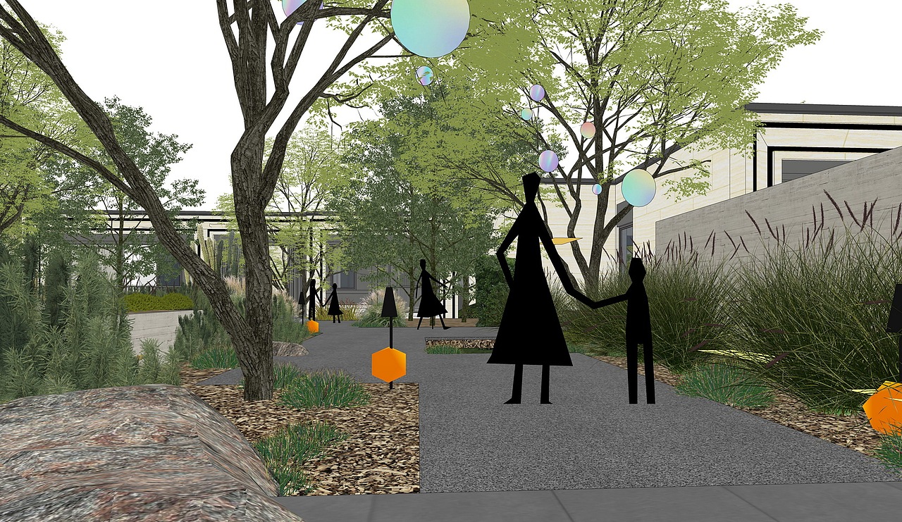 野奢风样板花园示范区景观SU模型下载（图ZMzc2MzUzMjQ0） - 景观设计 - 站酷设计师素模网原创素材 - 站酷ZCOOL