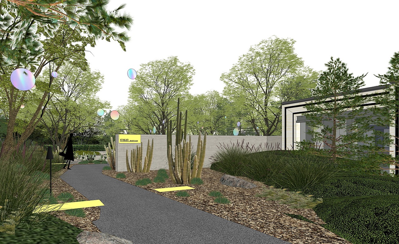 野奢风样板花园示范区景观SU模型下载（图ZMzc2MzUzMjQw） - 景观设计 - 站酷设计师素模网原创素材 - 站酷ZCOOL