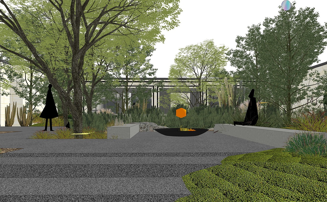 野奢风样板花园示范区景观SU模型下载（图ZMzc2MzUzMjU2） - 景观设计 - 站酷设计师素模网原创素材 - 站酷ZCOOL