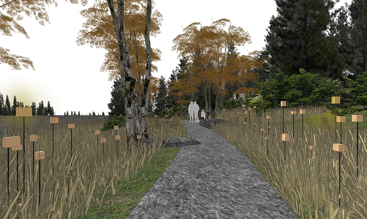 衡山沿湖景观SU模型下载