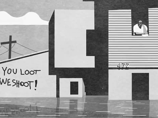 mg动画墨色洪流：黑白勾勒水灾后的沉思