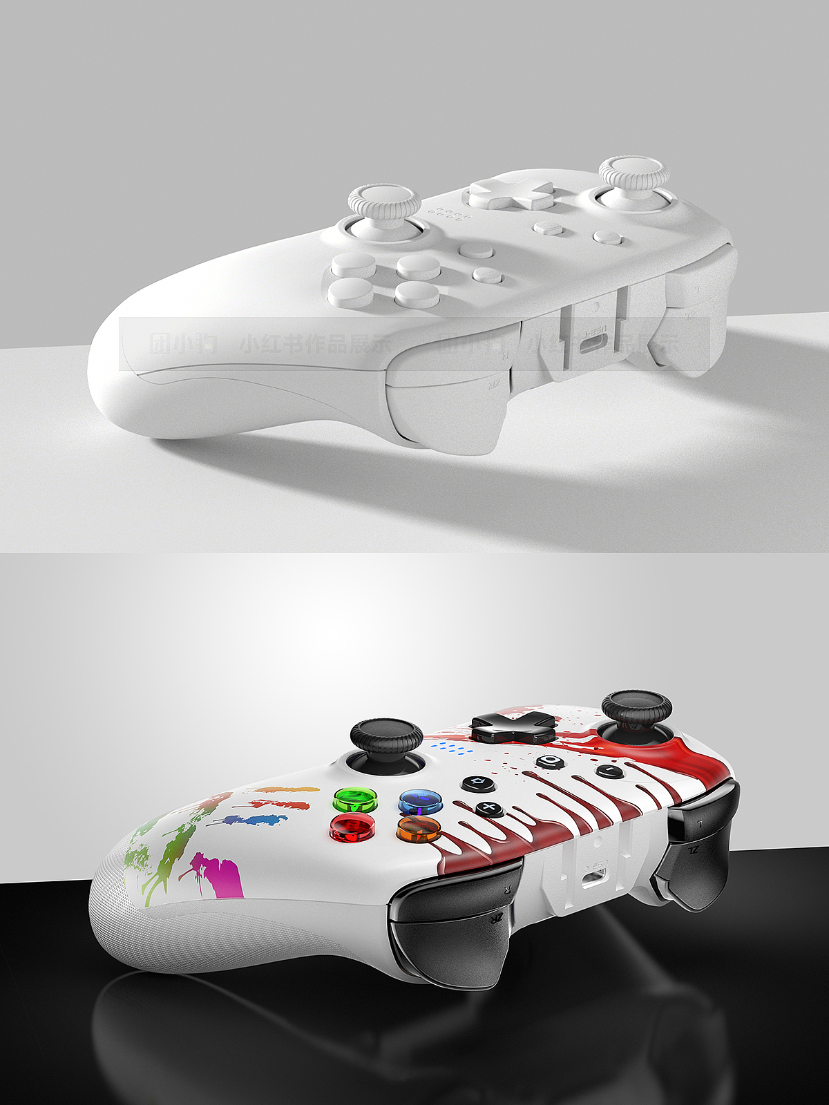 游戲手柄渲染 亞馬遜主圖A+ 設(shè)計(jì)（圖ZMzc2MzYyNTI0） - 產(chǎn)品 - 站酷設(shè)計(jì)師團(tuán)小狗C4D原創(chuàng)素材 - 站酷ZCOOL