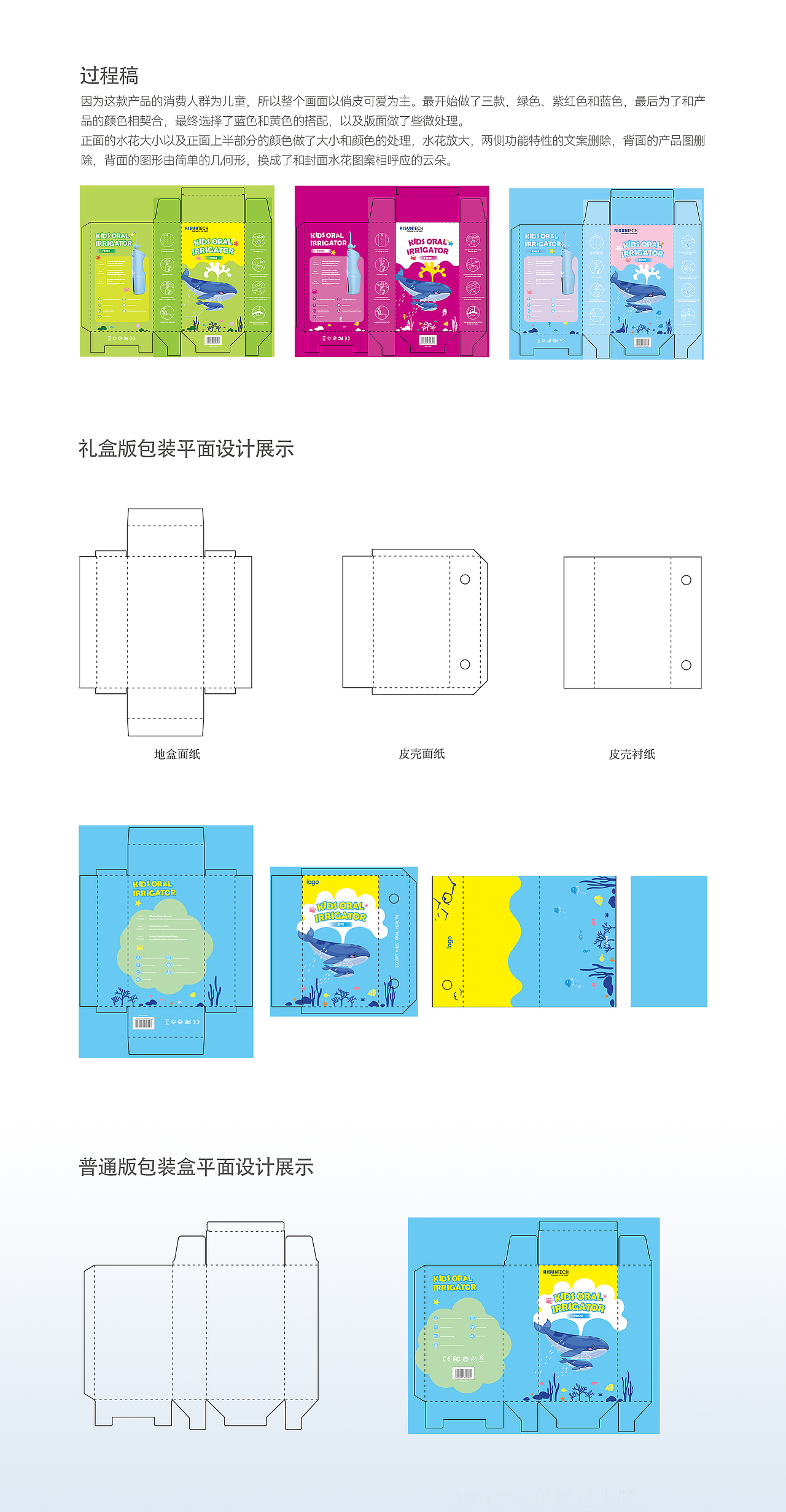 包装 儿童版冲牙器彩盒