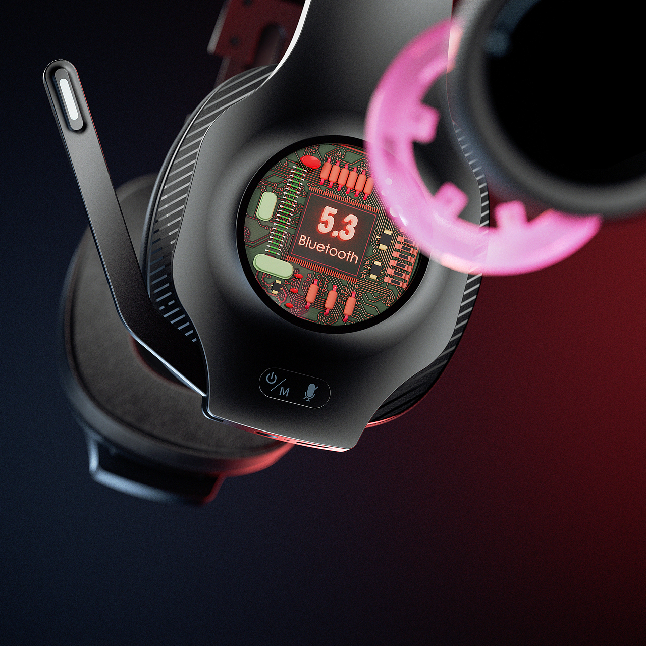 游戲耳機(jī)風(fēng)格 暗紅風(fēng)格 渲染設(shè)計(jì)（圖ZMzc2MzY0MjQ0） - 產(chǎn)品 - 站酷設(shè)計(jì)師團(tuán)小狗C4D原創(chuàng)素材 - 站酷ZCOOL