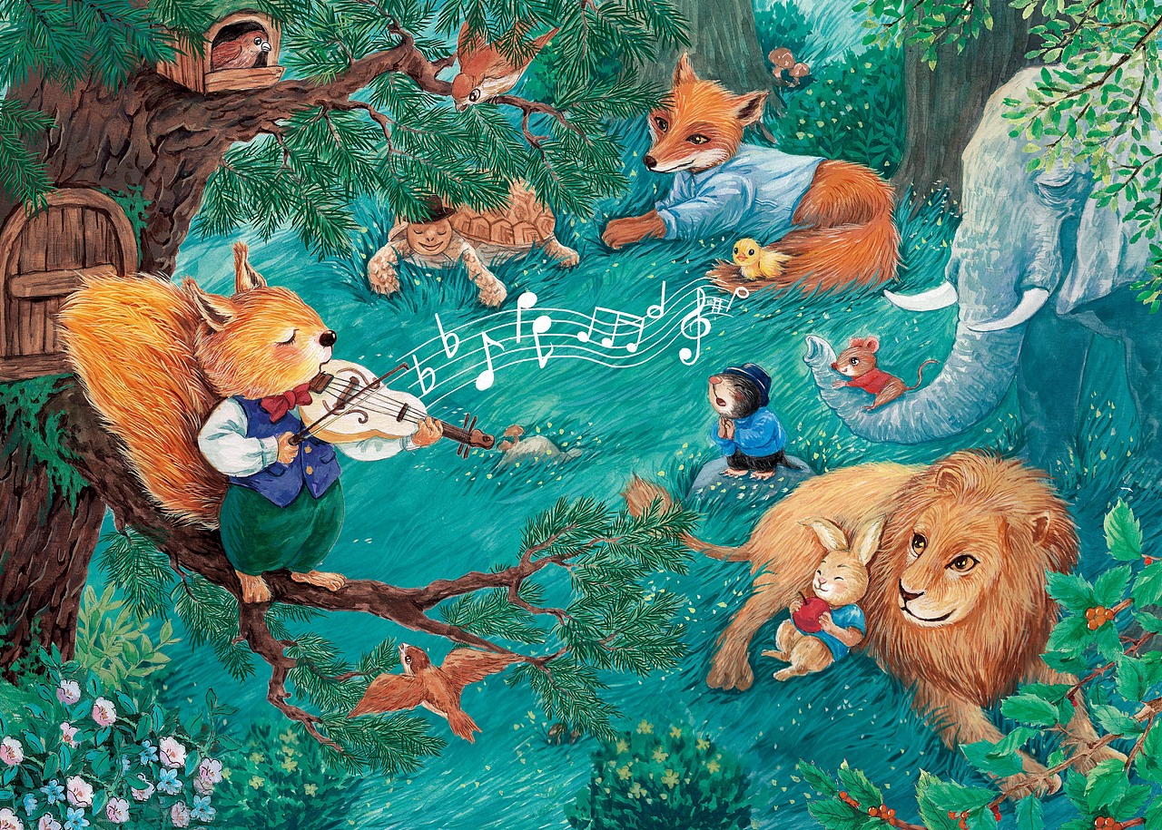 儿童文学手绘插图《梨子提琴》（图ZMzc2MzY1Mjg0） - 绘本 - 站酷设计师插画师阿绕原创素材 - 站酷ZCOOL