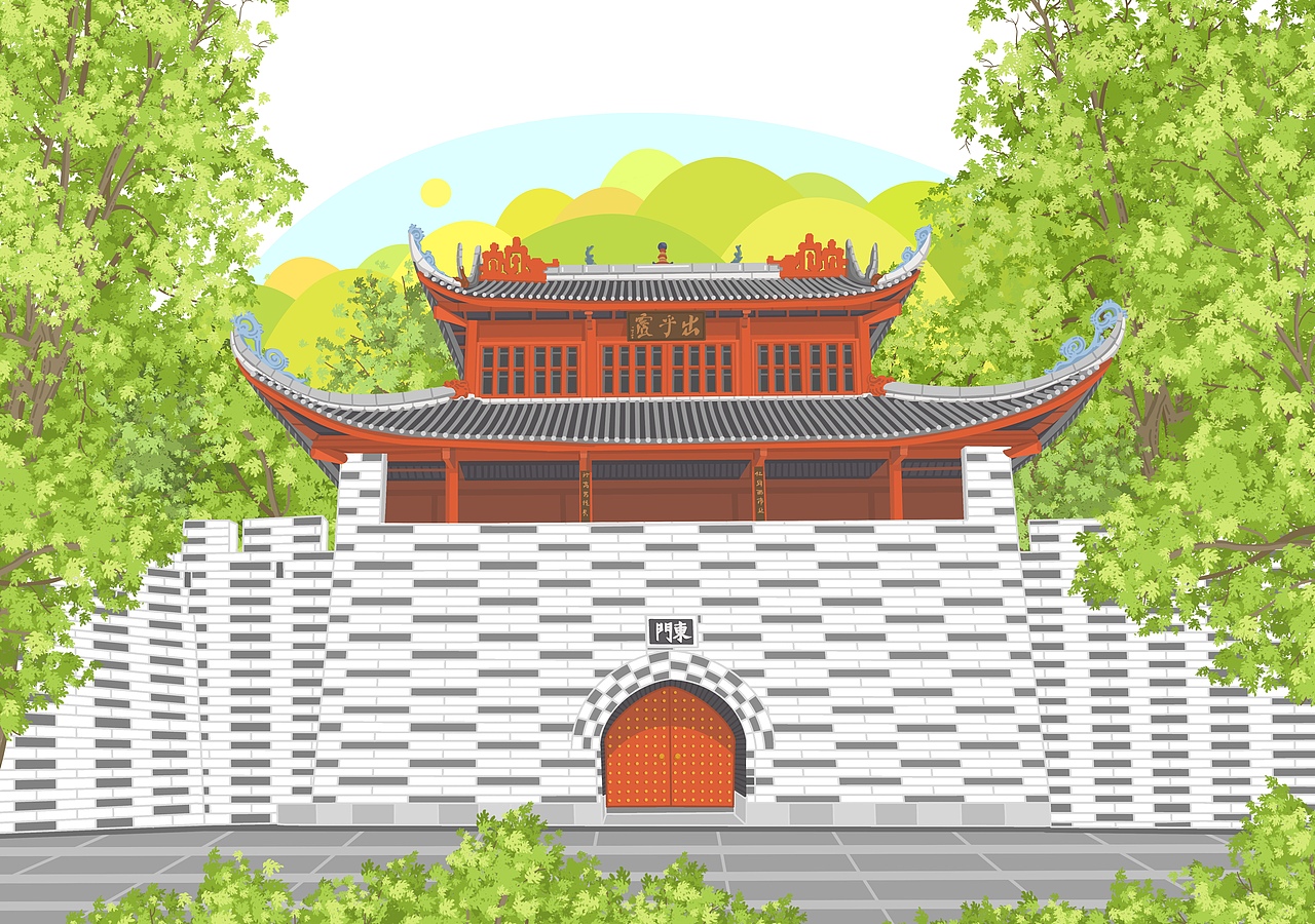 广西柳州城市插画