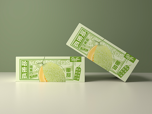 哈密瓜包装|水果包装设计|农产品包装|手绘插画包装