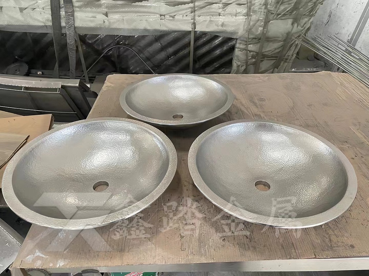 手工锤纹不锈钢洗手盆 金属工艺制品装饰品定制