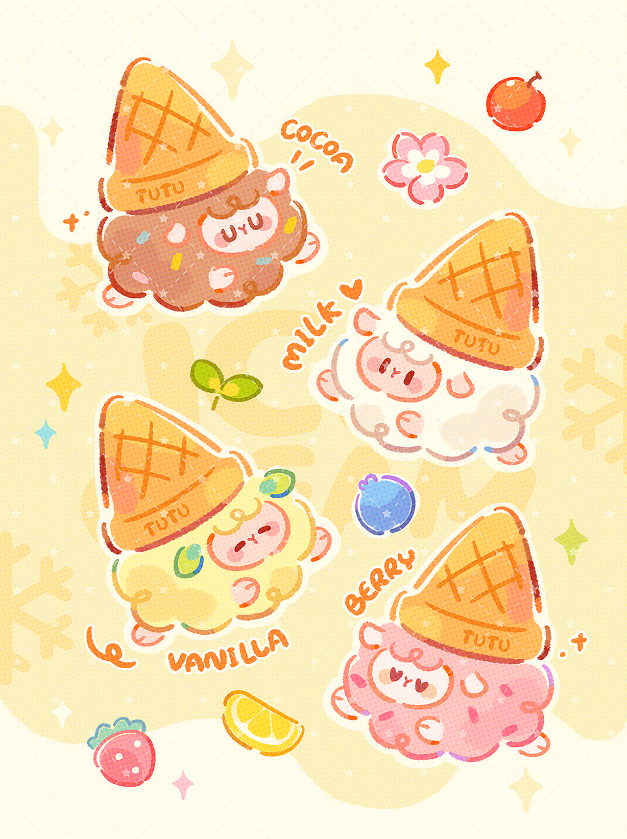 TUTU厨房©️系列插画｜夏季合集（图ZMzc2NDIyNDMy） - 创作习作 - 站酷设计师TUZI_tuzi原创素材 - 站酷ZCOOL