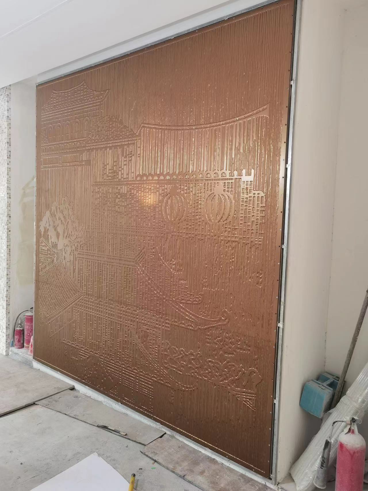 不锈钢浮雕壁画艺术景墙