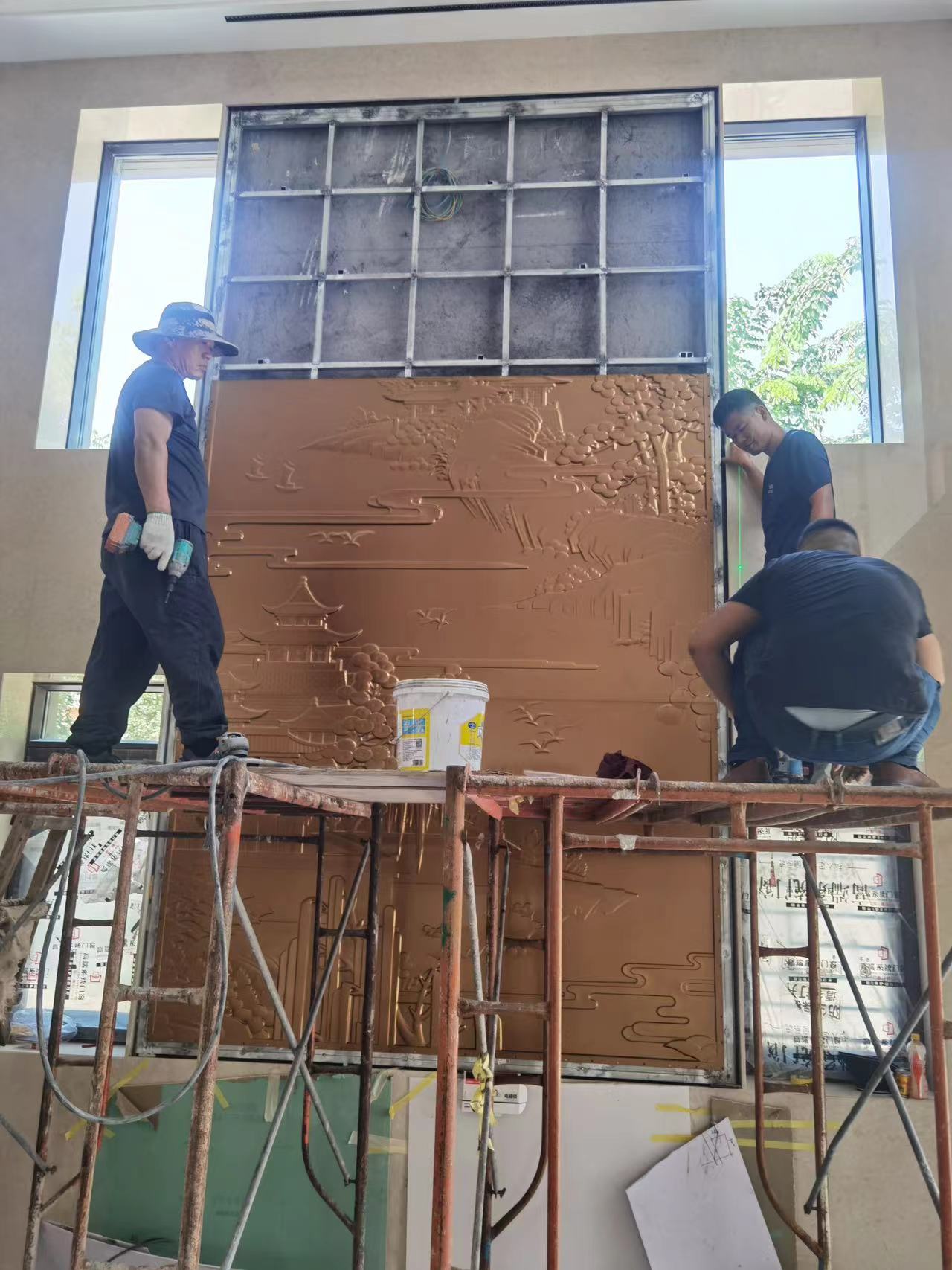 不锈钢浮雕壁画艺术景墙