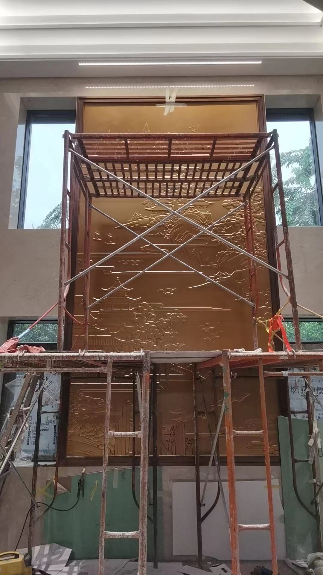 不锈钢浮雕壁画艺术景墙