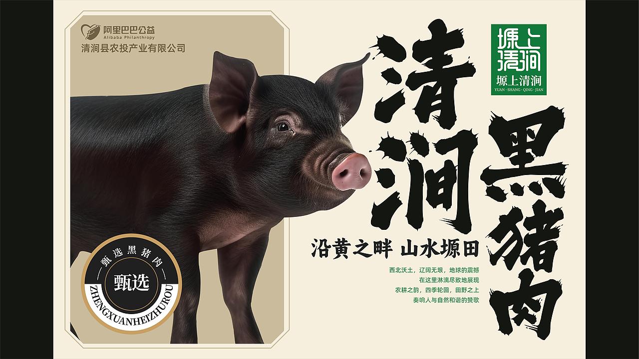 塬上清涧黑猪肉包装设计