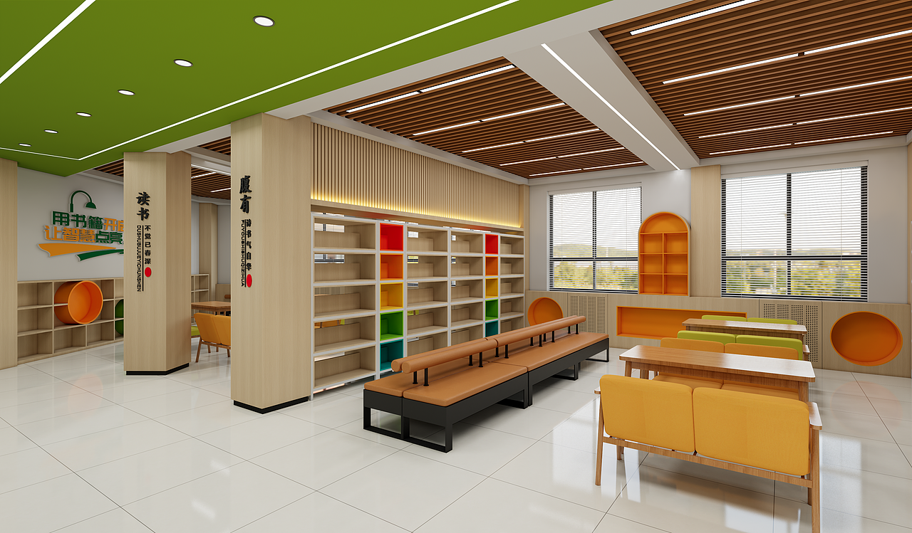 小学图书馆（图ZMzc2NDQ2NzM2） - 其他空间 - 站酷设计师飞天红雪原创素材 - 站酷ZCOOL