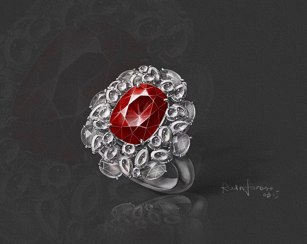 珠宝设计-红宝石戒指设计