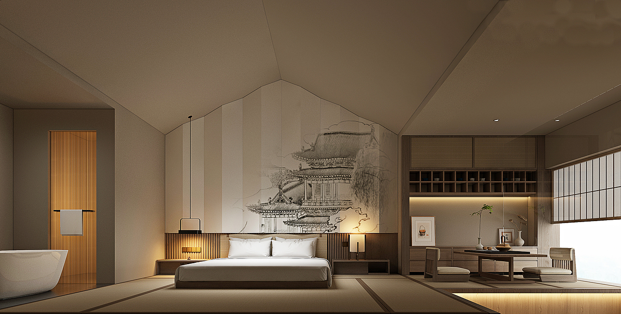 民宿客房效果图（图ZMzc2NTA2NzQ4） - 酒店餐饮设计 - 站酷设计师Z23673561原创素材 - 站酷ZCOOL