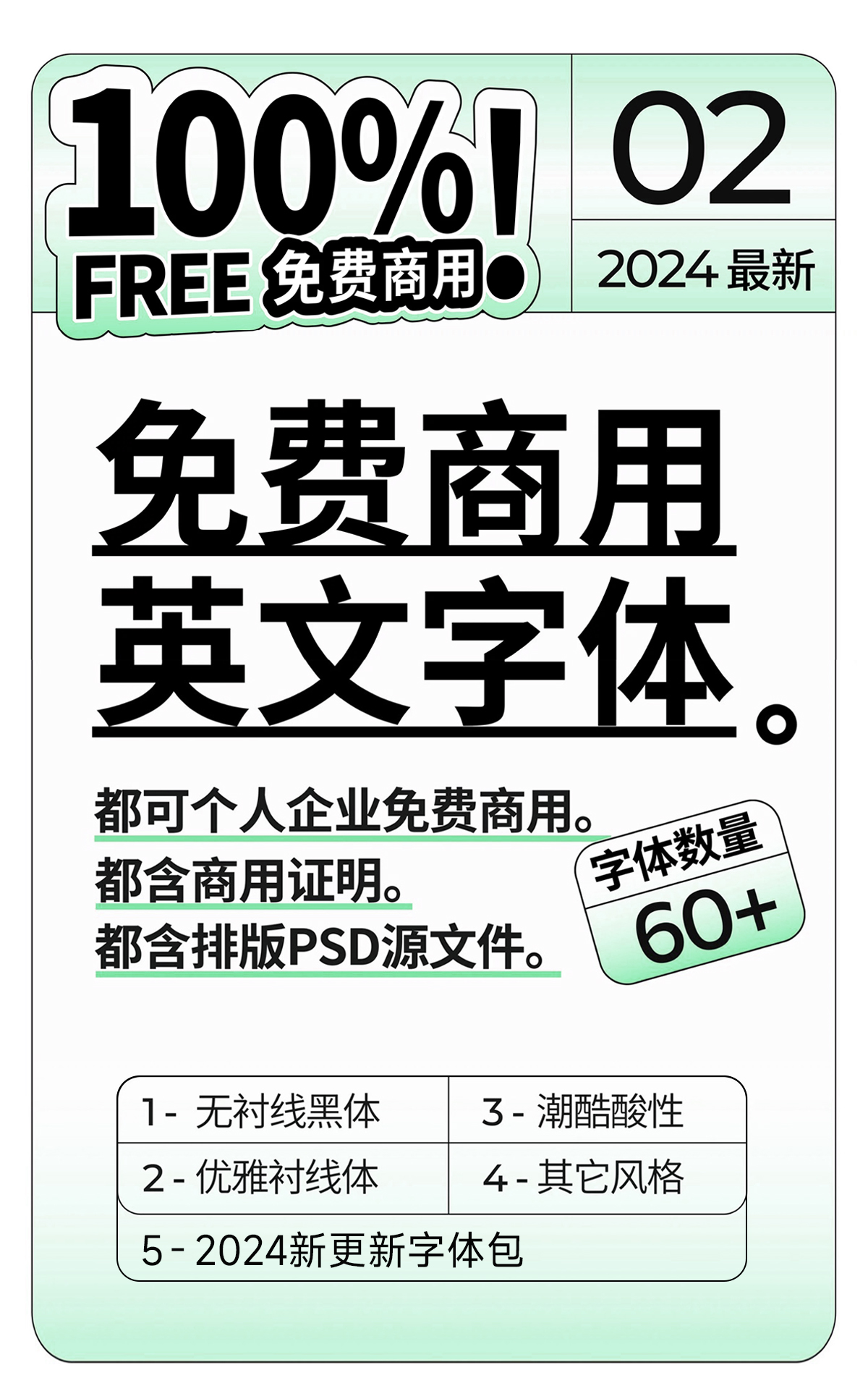 2024最新整理！可免费商用英文字体合集！含商用证明！附字体包下载！（图ZMTQ4OTg1NzI=） - 观点 - 站酷设计师ZMD卓沐设计原创素材 - 站酷ZCOOL