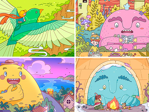 林中怪物儿童插画