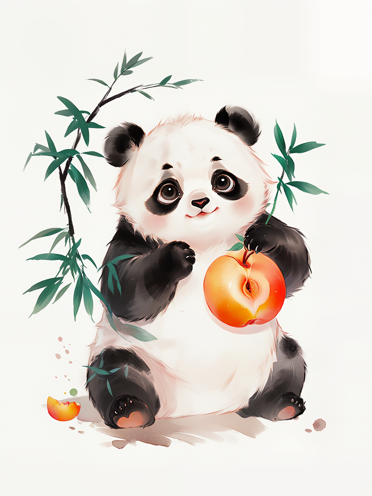 水墨国风熊猫宝宝