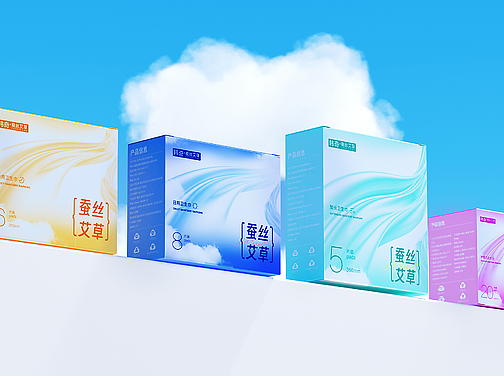 蚕丝艾草卫生巾包装