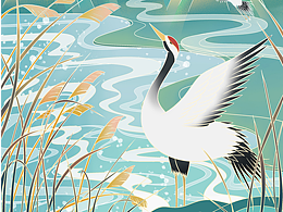 白露节气国潮插画