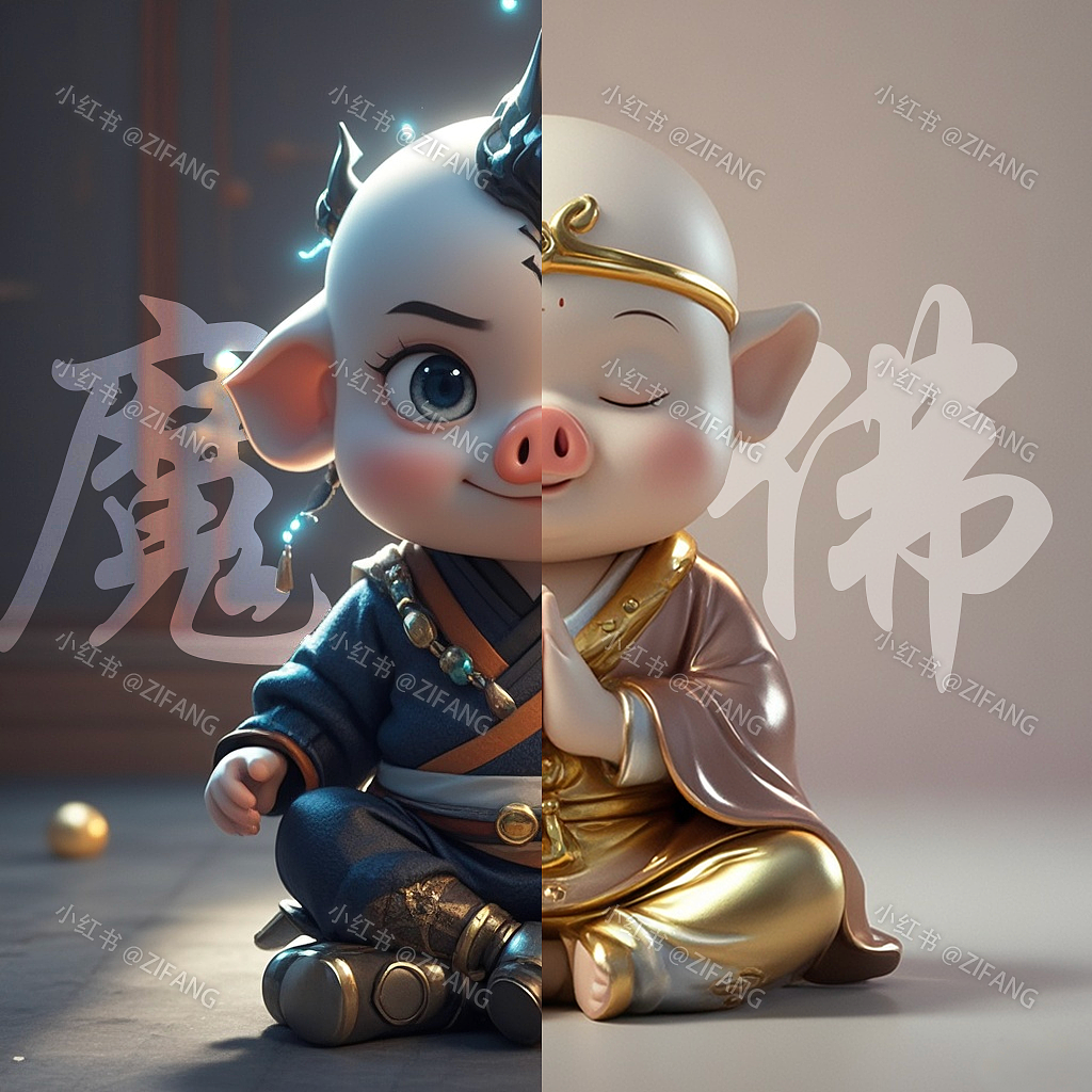 😲惊！成佛成魔一念间，八戒如何抉择？（图ZMzc2NTU0Mzky） - AI作品 - 站酷设计师ZIFANG设计原创素材 - 站酷ZCOOL