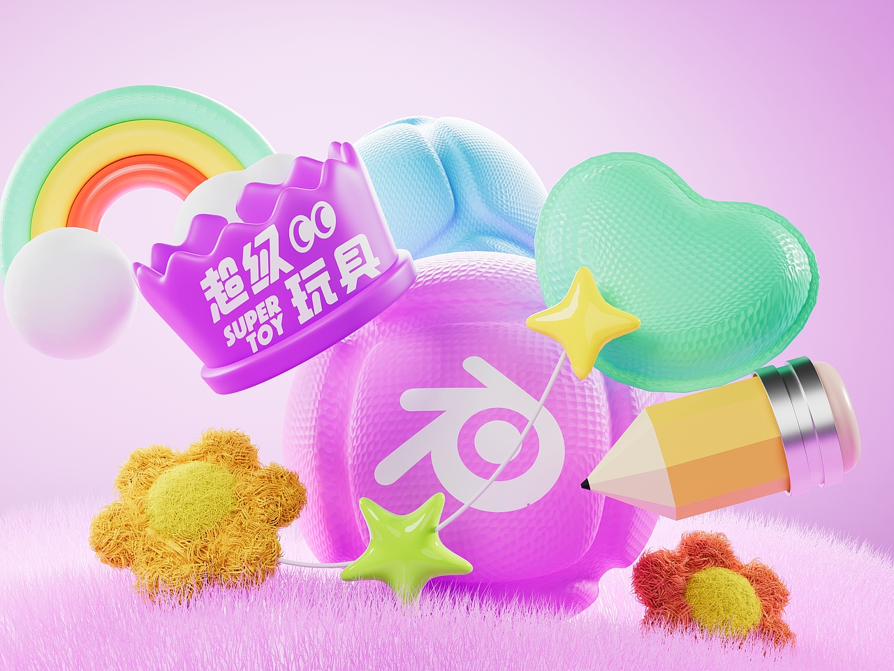 Blender_UI图标&3D运营海报配图类