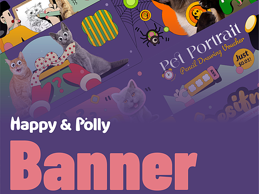 Happy & Polly宠物独立站banner小合集