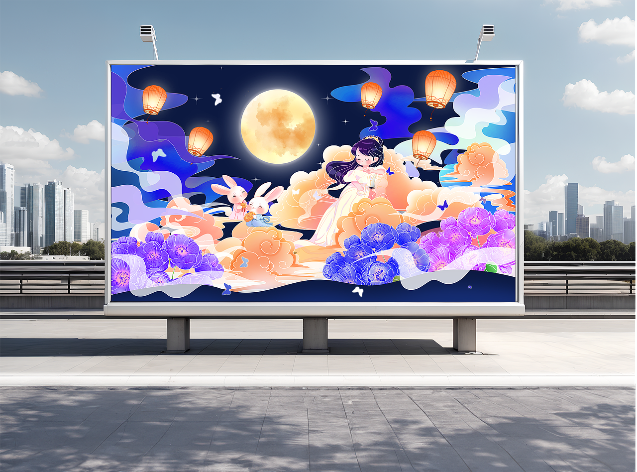 月满中秋国潮商业插画（图ZMzc2NjA2Nzg4） - 商业插画 - 站酷设计师长耳朵原创素材 - 站酷ZCOOL