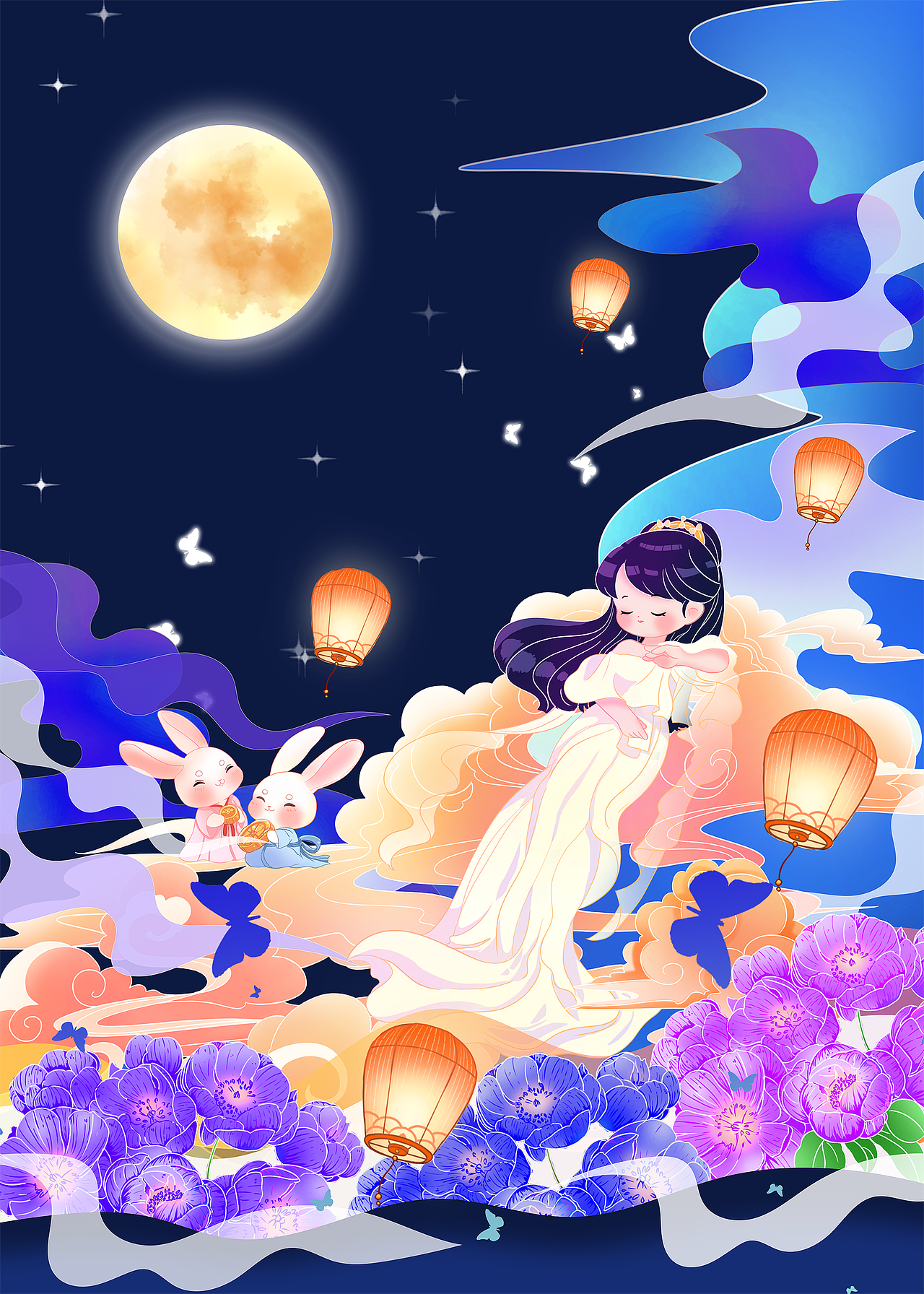 月满中秋国潮商业插画（图ZMzc2NjA2Nzg0） - 商业插画 - 站酷设计师长耳朵原创素材 - 站酷ZCOOL