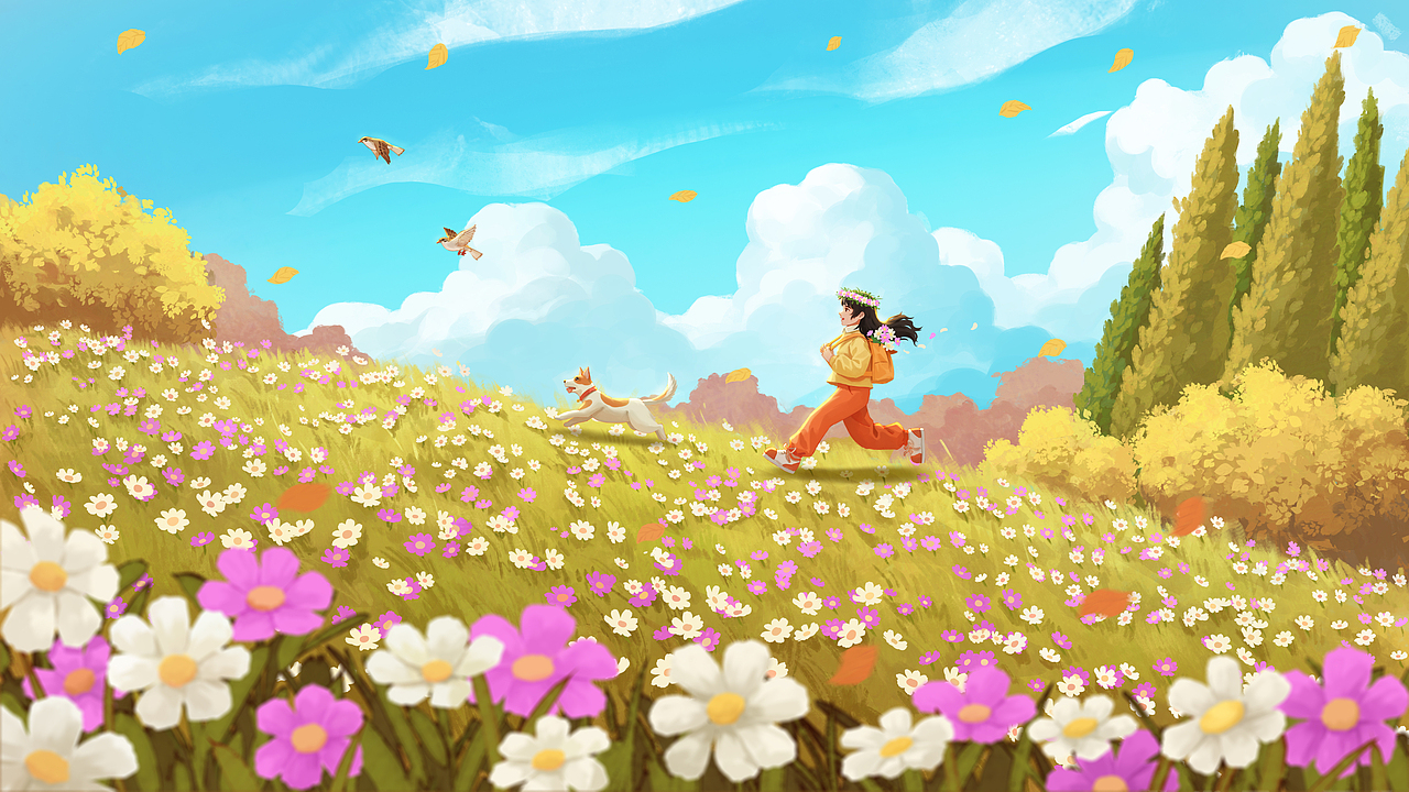八月的插画（图ZMzc2NjM0NDQw） - 商业插画 - 站酷设计师夕海Pares原创素材 - 站酷ZCOOL
