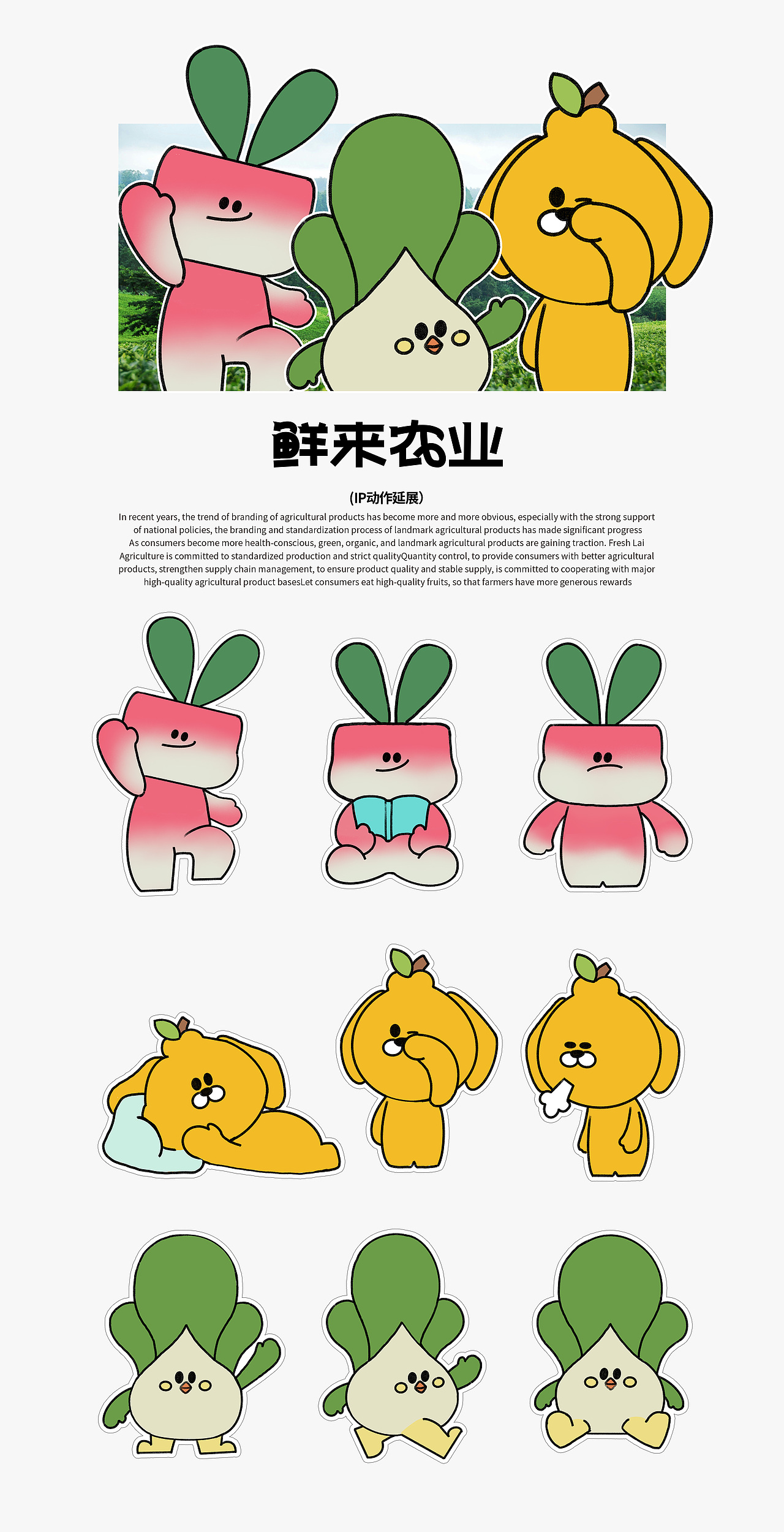 鲜来农业 | 蔬果品牌IP形象设计 | 包装设计（图ZMzc2NjUyMTQw） - IP形象 - 站酷设计师汽水熊Chonsie原创素材 - 站酷ZCOOL