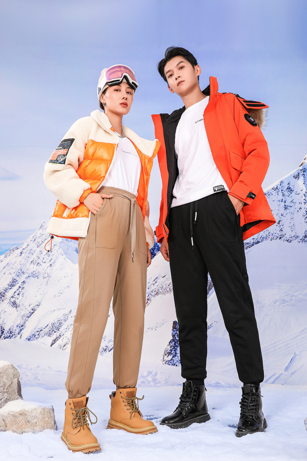 羽绒裤 鹅绒裤 雪地裤 运动裤 裤子拍摄案例