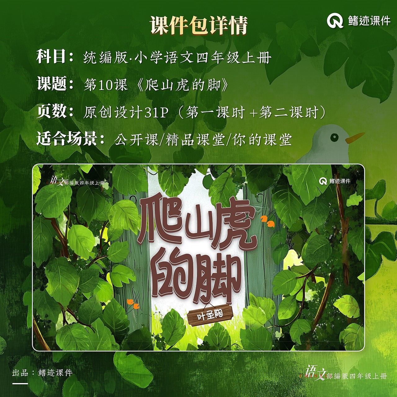 小学公开课课件《爬山虎的脚》