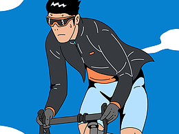 那些骑行的青年们-8月一组插画