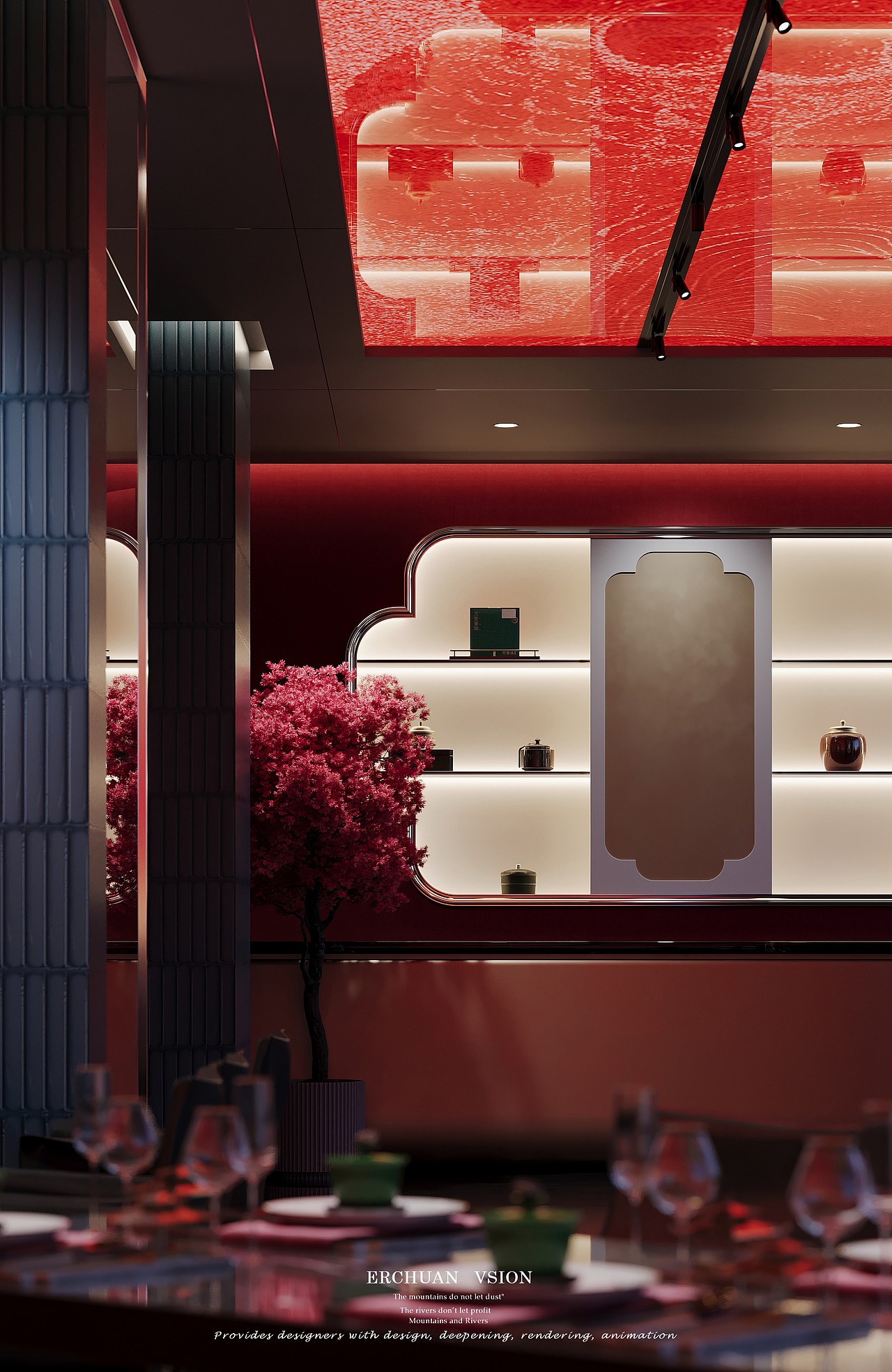 而川视觉丨新中式主题餐厅 一 东方元素的现代诠释