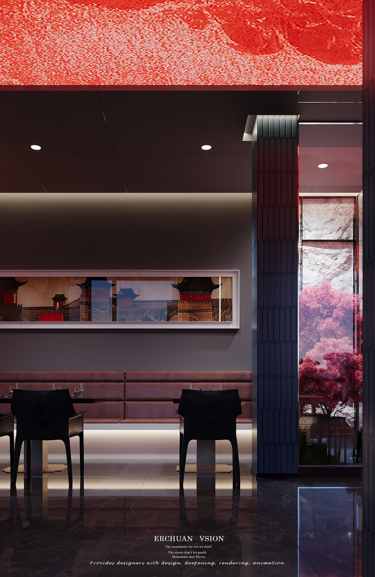 而川视觉丨新中式主题餐厅 一 东方元素的现代诠释(图ZMzc2NzI1MTU2) - 酒店餐饮设计 - 站酷设计师而川视觉原创素材 - 站酷ZCOOL