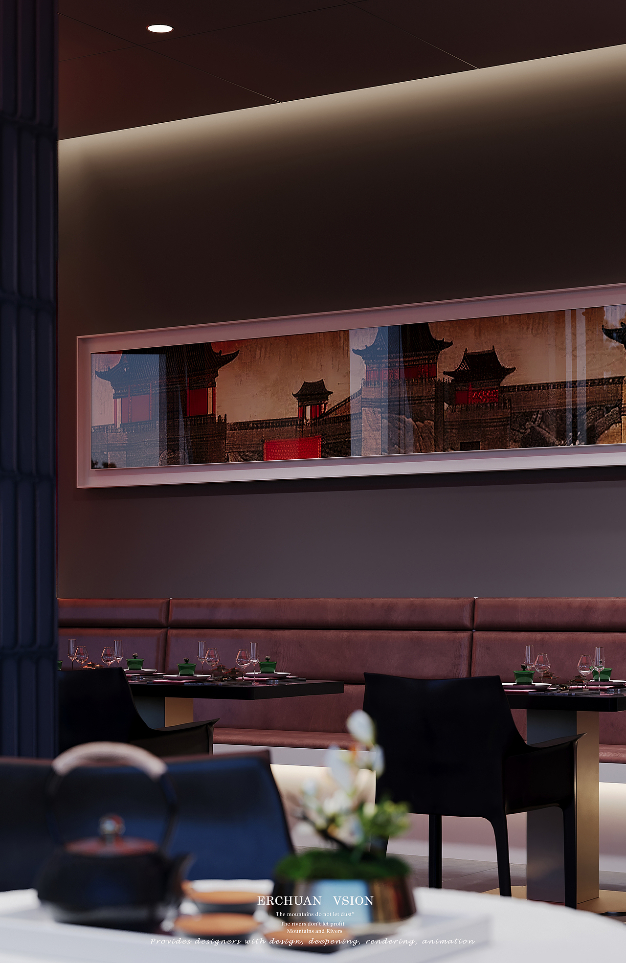 而川视觉丨新中式主题餐厅 一 东方元素的现代诠释