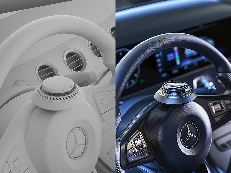 车载香薰车载好物拍摄场景搭建OC渲染