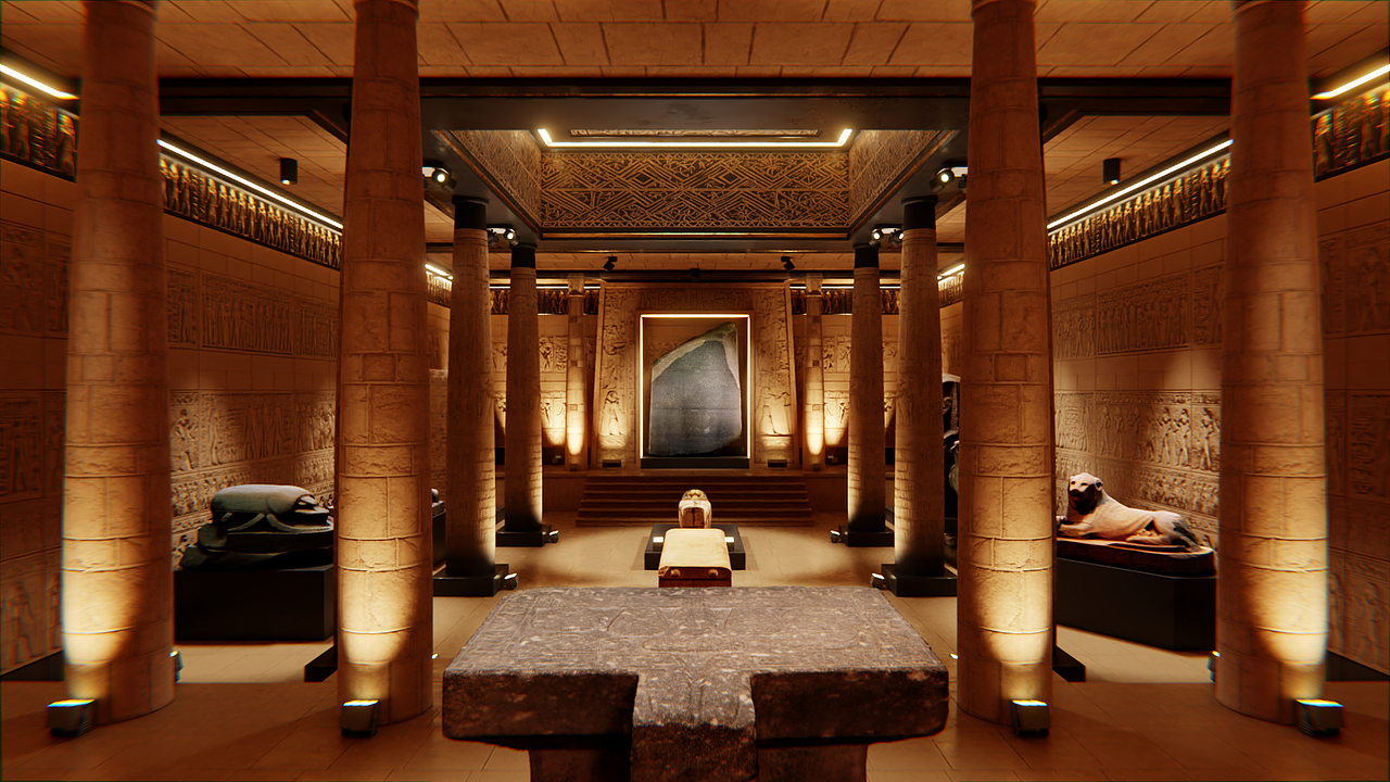 '国王密室'古埃及雕塑数字展厅漫游动画（图ZMzc2Nzc1ODI4） - 展陈设计 - 站酷设计师动画肝帝原创素材 - 站酷ZCOOL