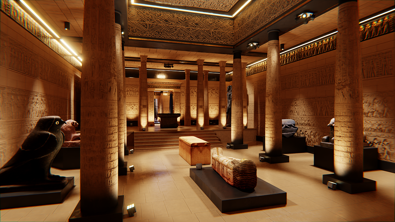 '国王密室'古埃及雕塑数字展厅漫游动画（图ZMzc2Nzc1ODIw） - 展陈设计 - 站酷设计师动画肝帝原创素材 - 站酷ZCOOL