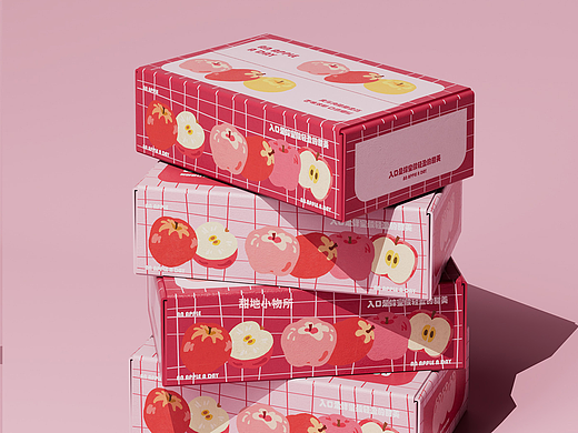 苹果插画图案包装设计