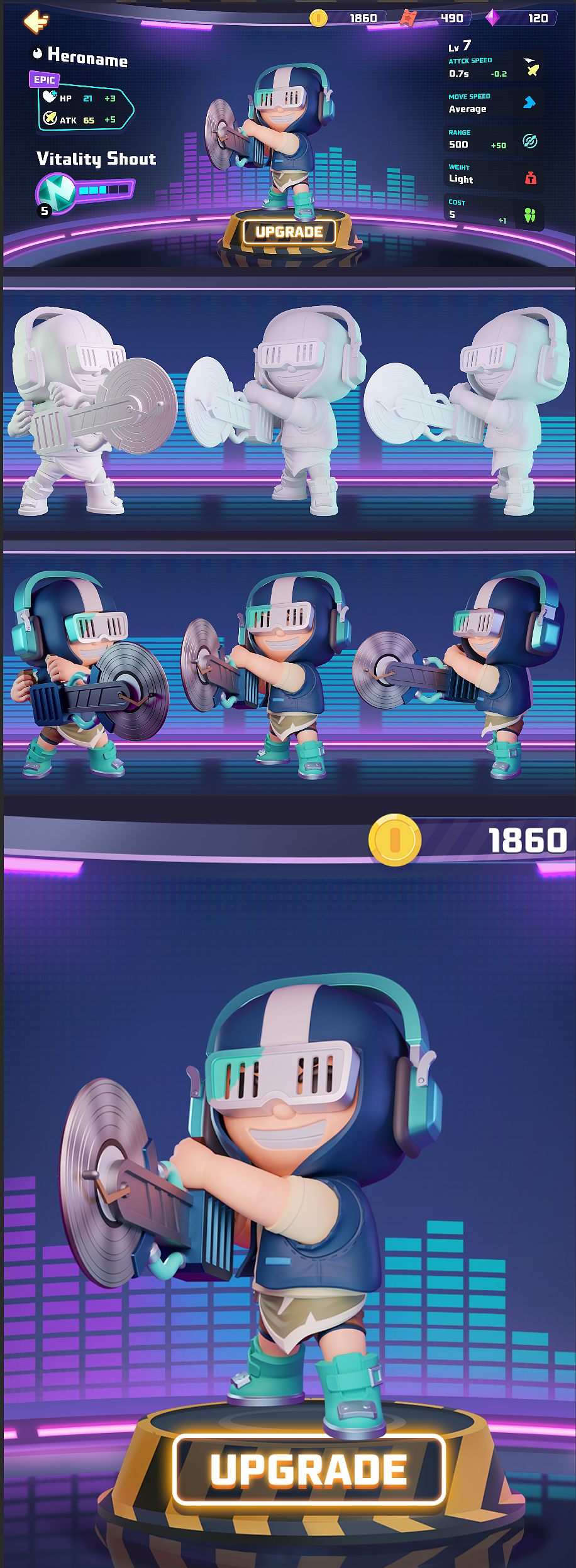 The sniper hero and the machine gun baby are one of my favorite designs.