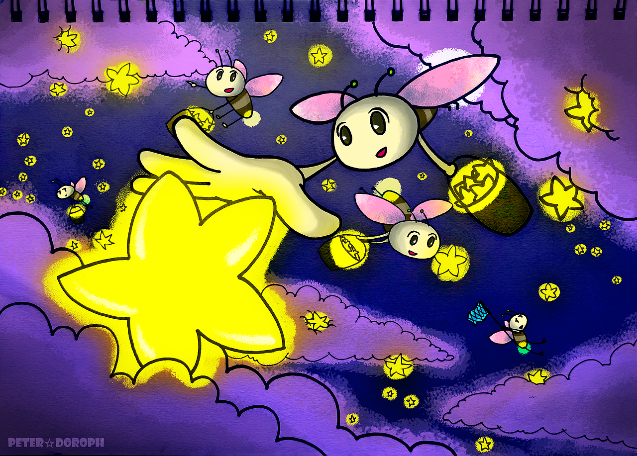 萤火虫为什么会发光？（图ZMzc2Nzk3MzYw） - 儿童插画 - 站酷设计师Peter_Doroph原创素材 - 站酷ZCOOL