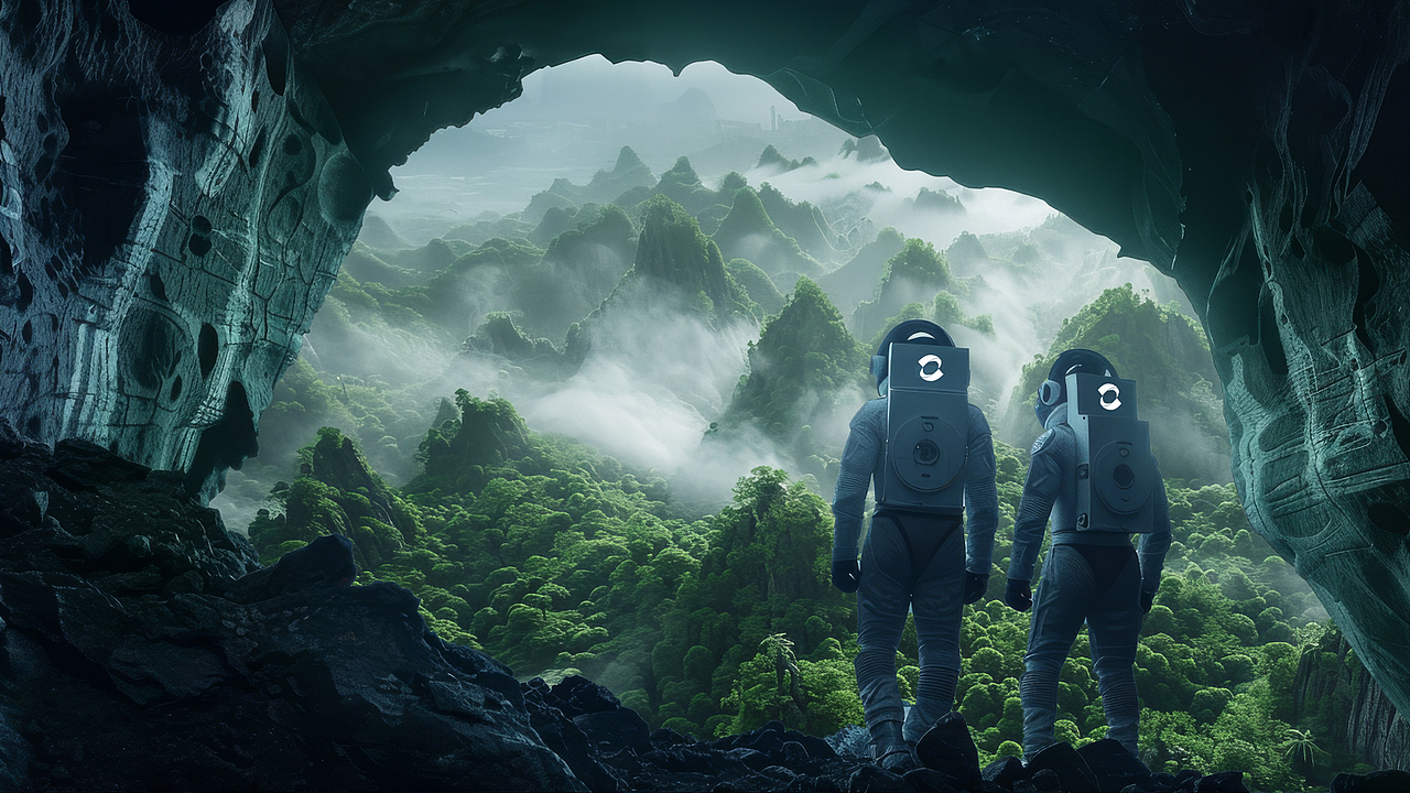 AIGC创作短片《星际山海》（图ZMzc2ODI5MjE2） - AI作品 - 站酷设计师呜哩的片子原创素材 - 站酷ZCOOL