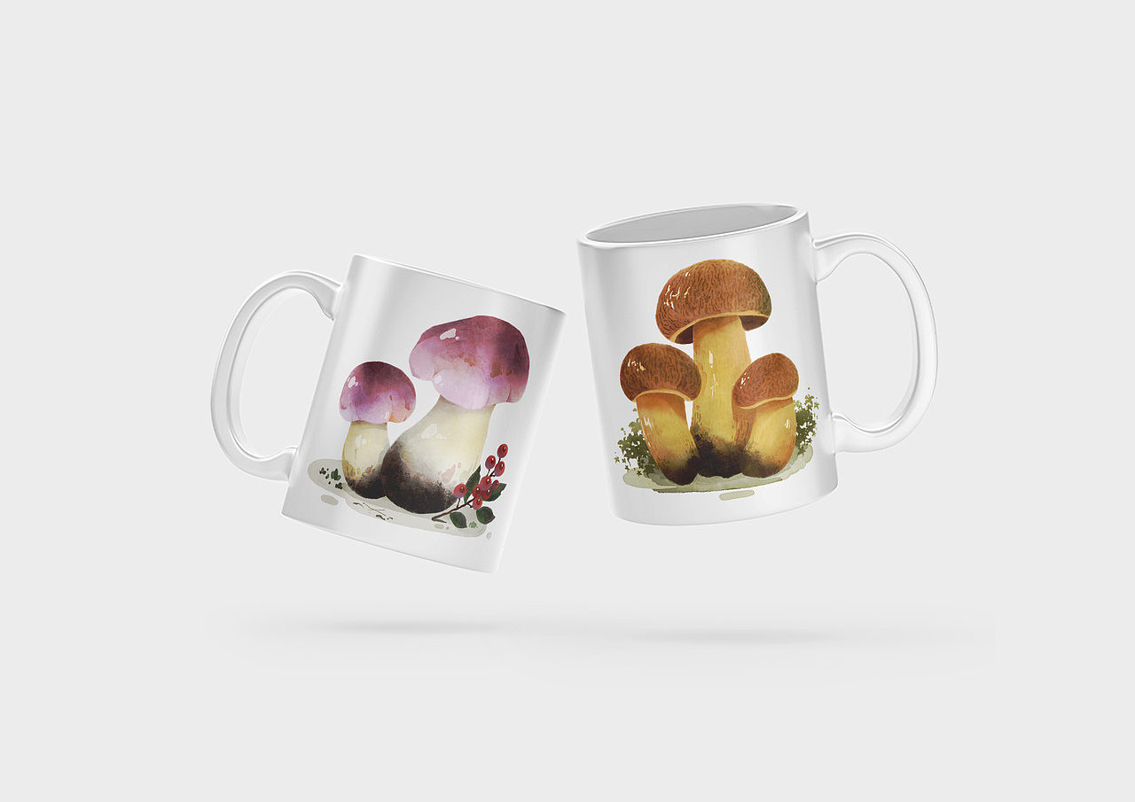 云南野生食用菌文创插画与设计（图ZMzc2ODI5NjA4） - 商业插画 - 站酷设计师Flora芳野原创素材 - 站酷ZCOOL