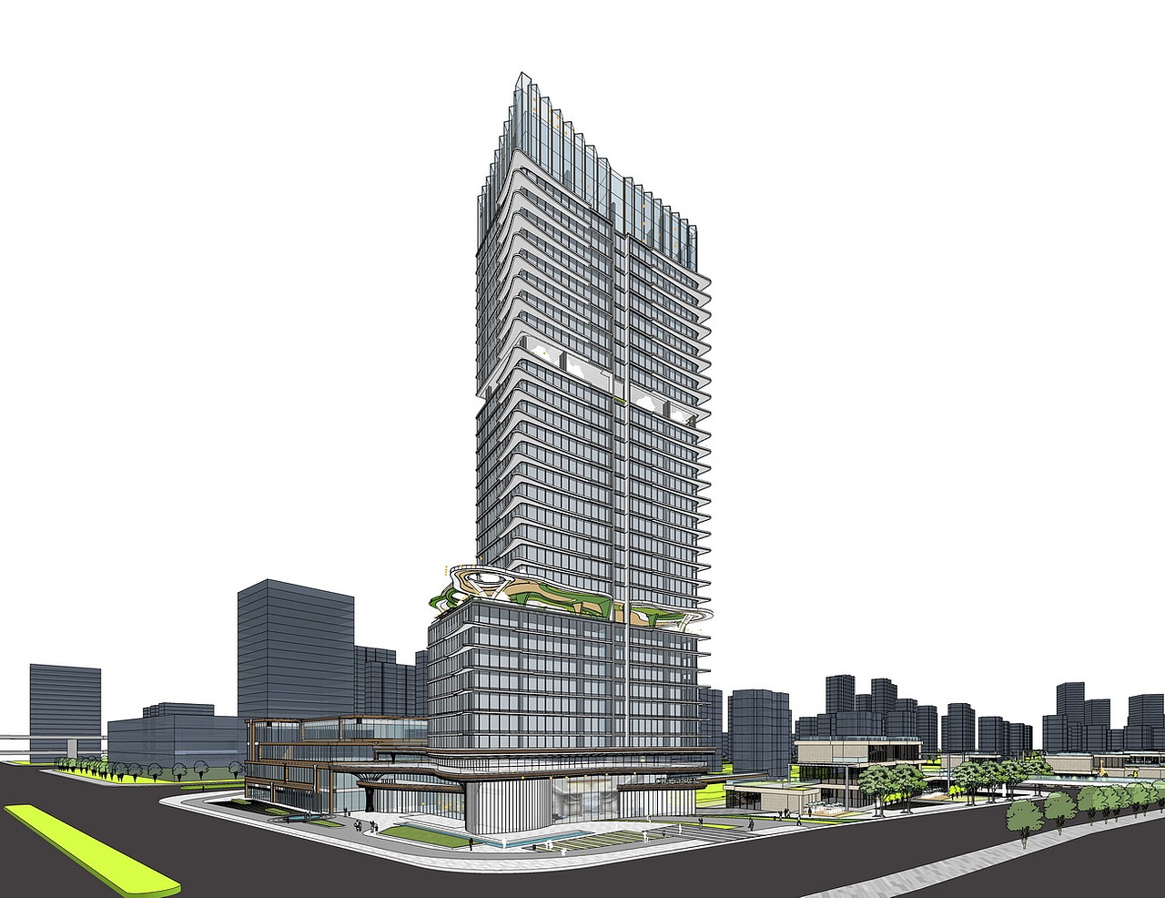 旭辉酒店办公综合体SU模型下载（图ZMzc2ODM0MDM2） - 建筑设计 - 站酷设计师素模网原创素材 - 站酷ZCOOL