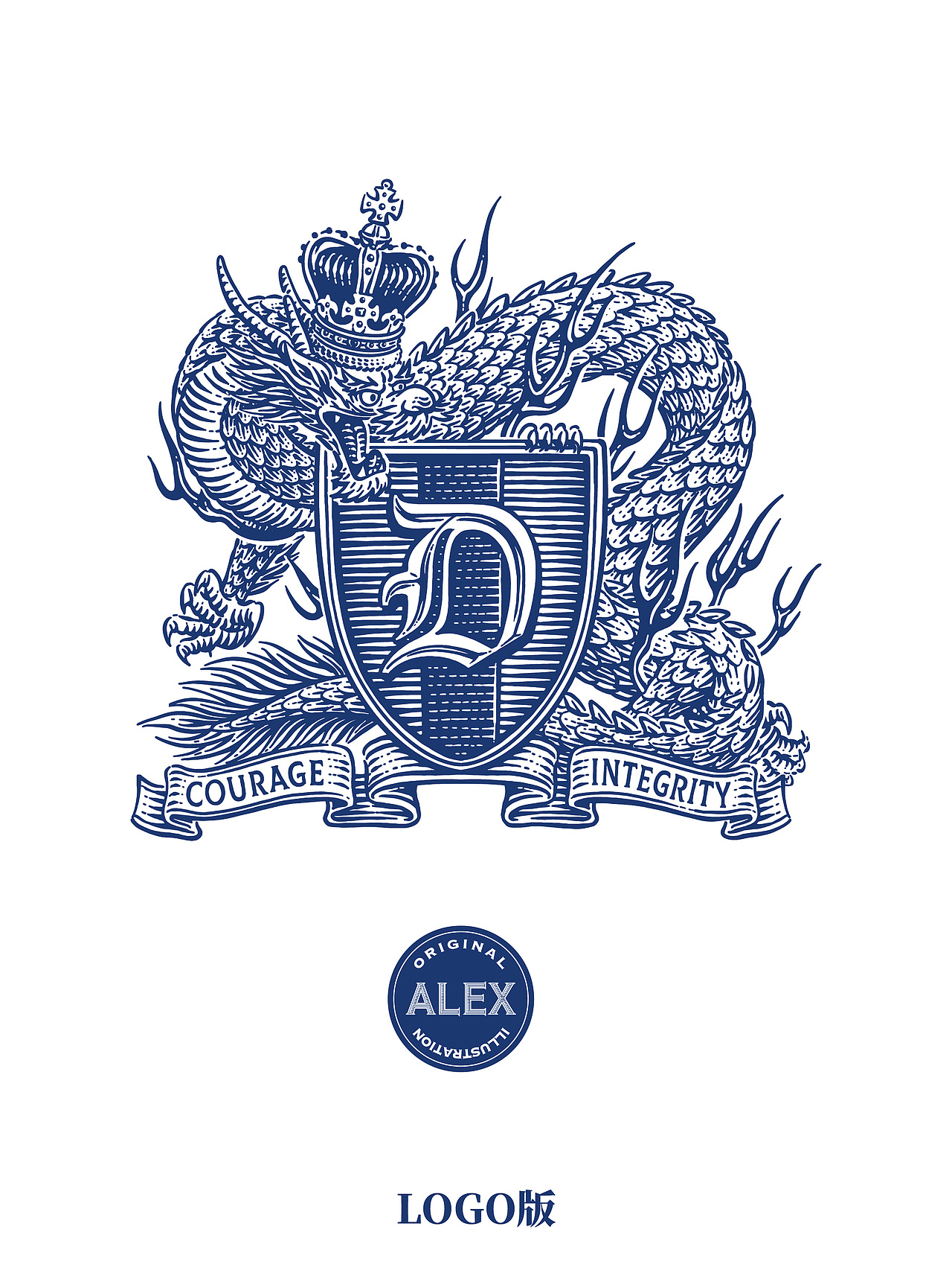 东方龙X西方盾（图ZMzc2ODQzNDgw） - 商业插画 - 站酷设计师花椒的Alex原创素材 - 站酷ZCOOL