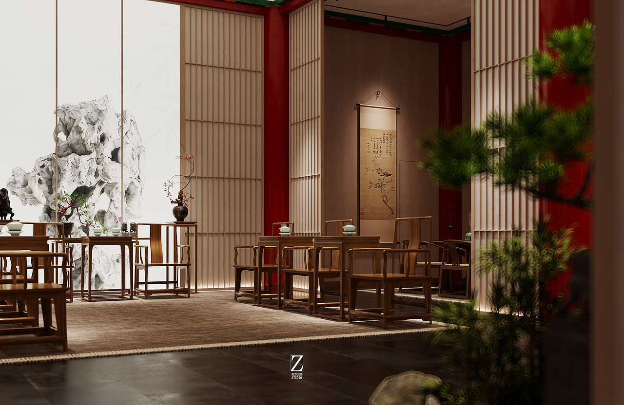 宋韵—展厅会所改造设计表现（图ZMzc2ODQ3OTQ4） - 展陈设计 - 站酷设计师硺艺数字表现原创素材 - 站酷ZCOOL